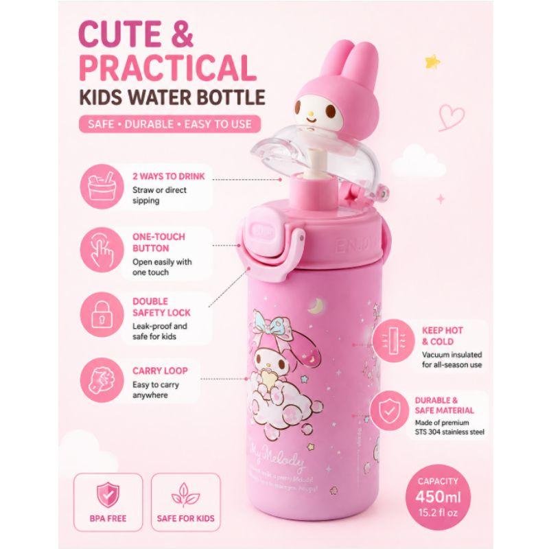 LocknLock Sanrio Characters One-Touch Figure Tumbler 320ml with Straw – My Melody / Cinnamoroll / Kuromi / Pochacco