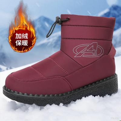 Хлопковая обувь женская обувь ботинки с высоким голенищем непромокаемые хлопковые ботинки на толстой подошве женские теплые зимние ботинки