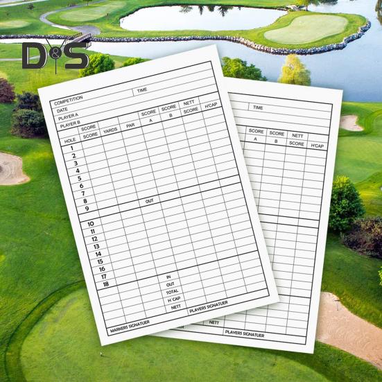 10 шт. листов для подсчета очков в гольфе, мелованная бумага, карточки для подсчета очков, необходимый инструмент для ведения счета в гольфе и отслеживания статистики