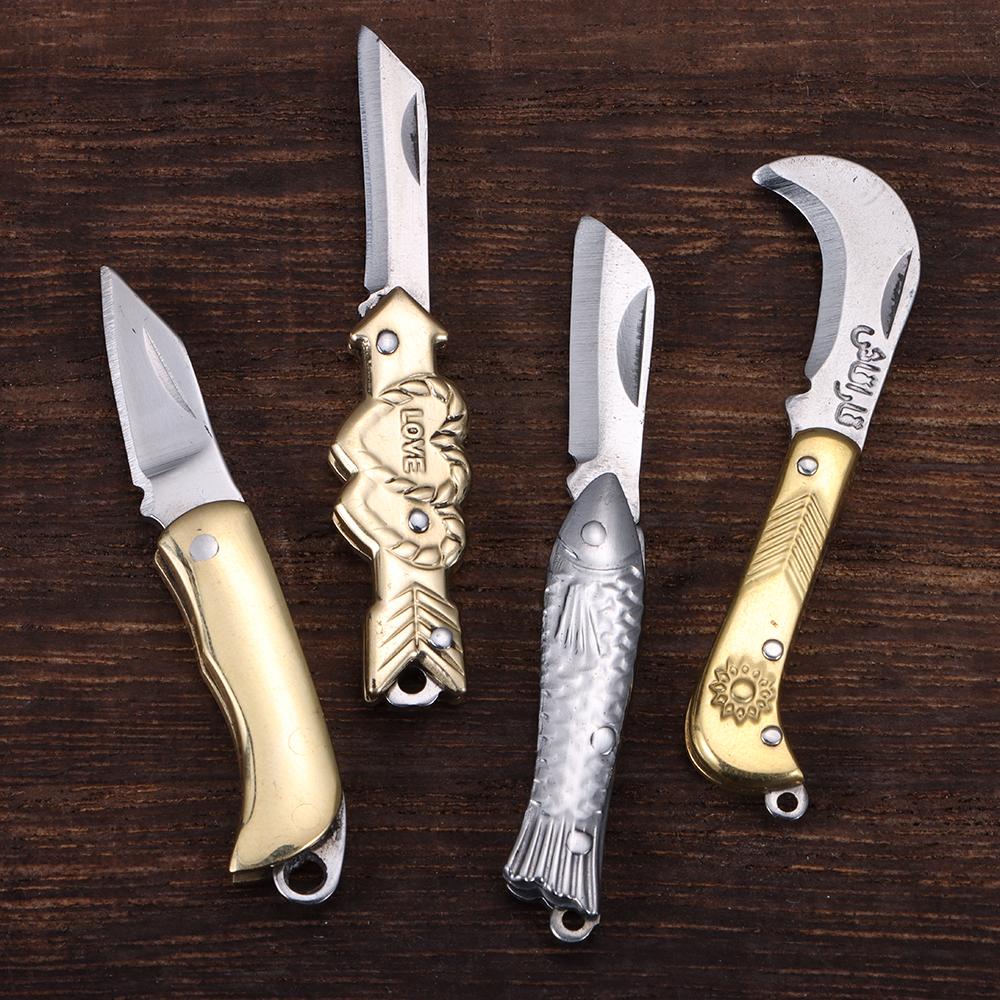 Office Supplies Stainless Steel Paper Knife Keychain Multifunction Mini Folding Knife Skin-Peeler