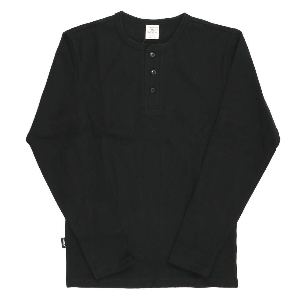 AVIREX Daily Series Henley Neck Long Sleeve T-Shirt 6153482 XL black
