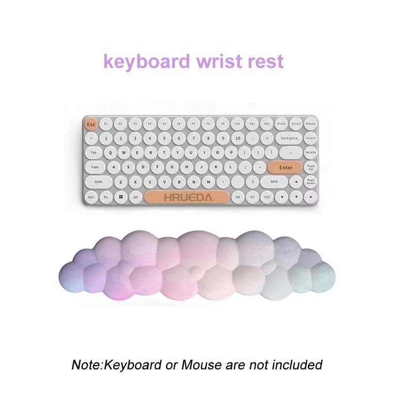 Cloud Shape Keyboard Mouse Wrist Rest Set Ergonomic Memory Foam Anti‑Slip Wrist Support Pad for Home Office Gaming Laptop