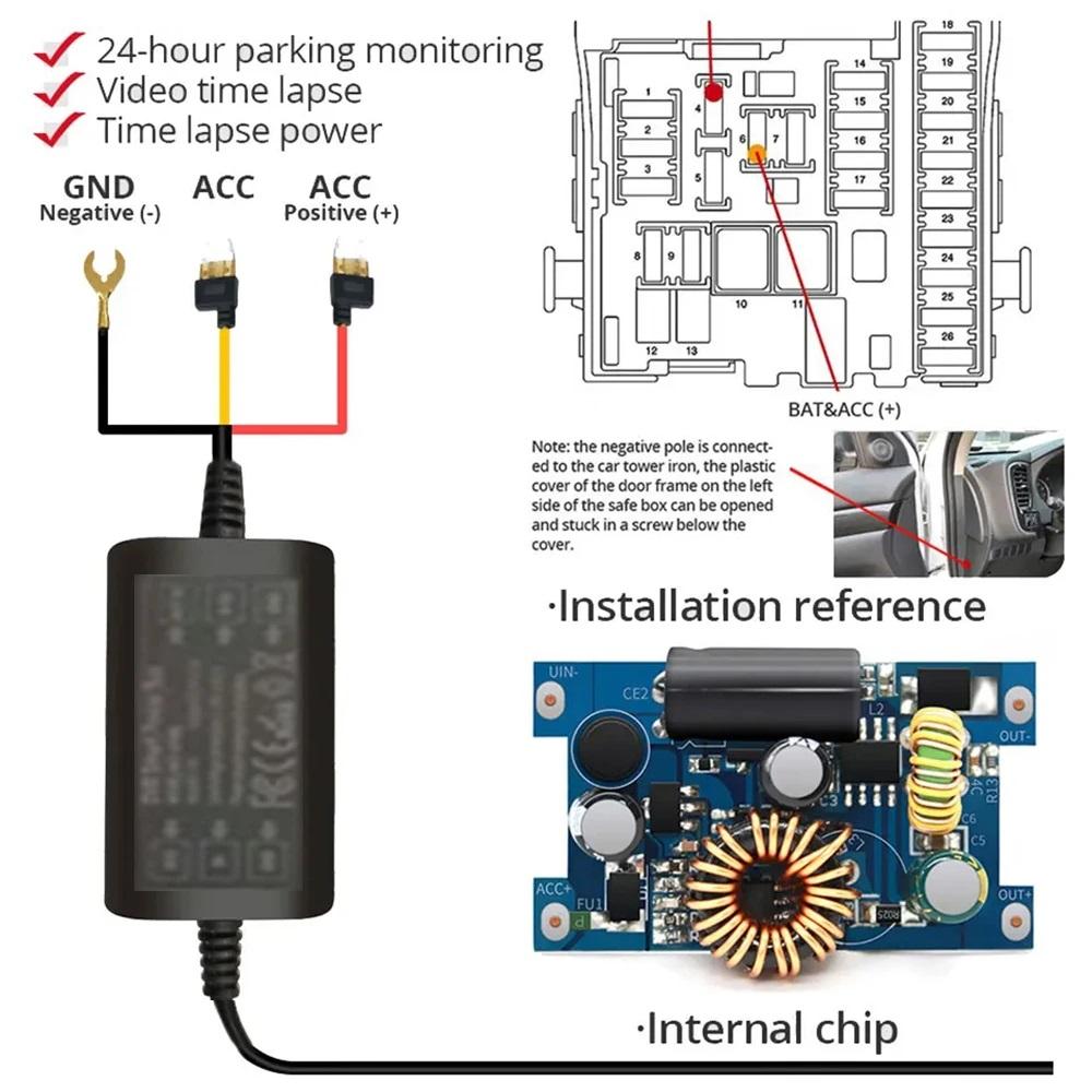 4K Ultra HD Dual Lens Auto Dash Recorder, Super Wide Angle Night Vision, Front Rear Recording with WiFi & Built-in GPS Module