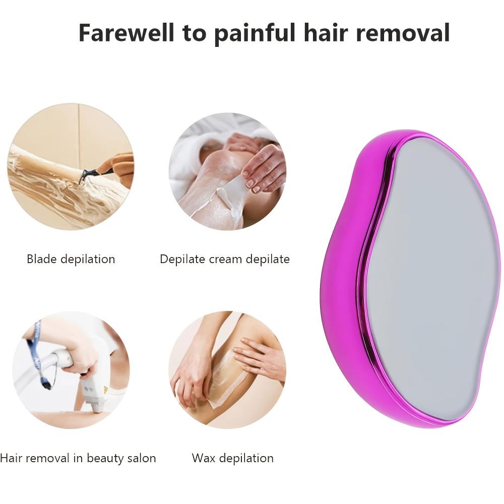 Painless Hair Removal Stick - Waterproof, Fragrance-free Exfoliating Tool for Smooth Skin On Arms, Legs, and Back with a Textured Grip
