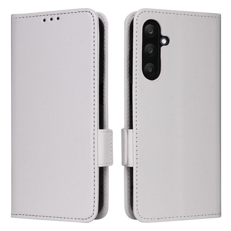 For Samsung Galaxy M15/F15 5G Luxury Smooth Side Buckle Wallet Magnetic Case Mobile Phone Litchi Pattern Flip Protective Case