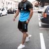 3D Printed T-shirt Men's Shorts Short Sleeved Set Summer Soose Fitting Casual Men's 2-piece Set