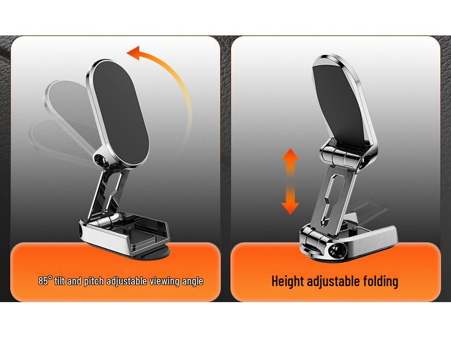 Magnetic Folding Car Phone Holder: Dashboard Multi-Angle Rotation Bracket with Logo Gift