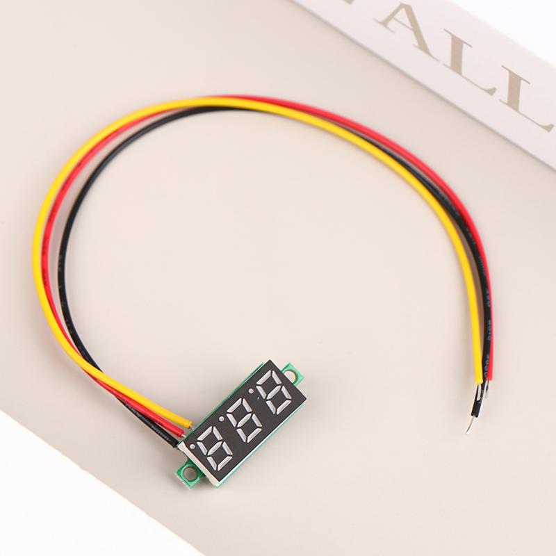 1 шт. 0,28 дюйма светодиодный цифровой вольтметр постоянного тока цифровой дисплей регулируемый трехпроводный постоянного тока 0-100 В измеритель напряжения автомобильный мобильный тестер напряжения