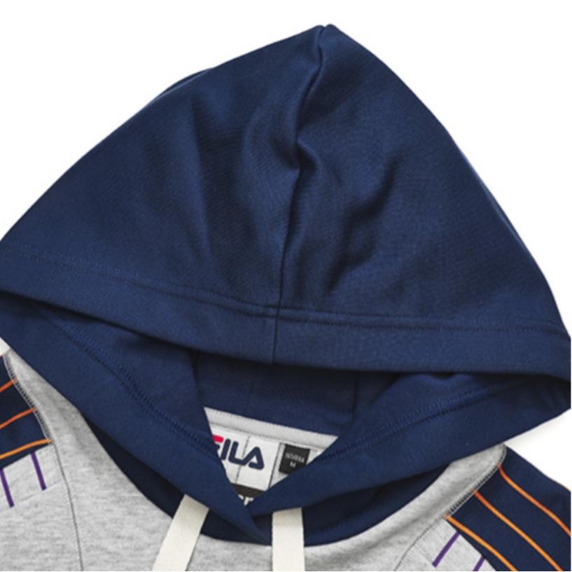 Fila Fusion Худи в стиле колор-блок в полоску для женщин Худи Серебристо-серый T11W317204F-MG