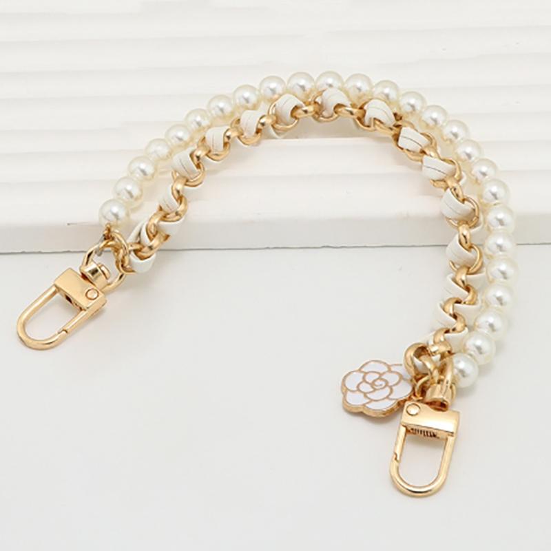 26Cm Pearl Purse Chain Short Handle Replacement Bag Chain Strap Metal Shoulder Chain Handbag Chain Accessories For Purse Bags