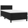 3141169 vidaXL Divan Bed with Mattress Black 100x200 Cm Velvet