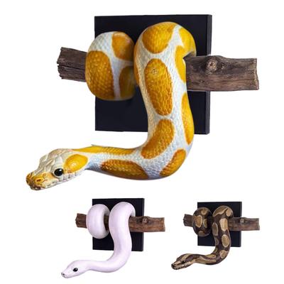 Настенное украшение Змея 3D Реалистичная Готическая Фигурка из Смолы с Веткой Готическая Змея Декор для Дома Спальни Гостиной Ванной Комнаты на Улице
