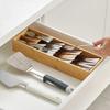 Органайзер для ящиков для кухонных столовых приборов из бамбука, расширяемый, компактный, для столовых приборов, ящик для вилок, ложек, принадлежностей, коробок, просто