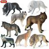 Oenux Big Size Savage Wild Beast Animals Wolf Wolves Model Action Figures Collection Solid PVC High Quality Home Decor Toy Gift