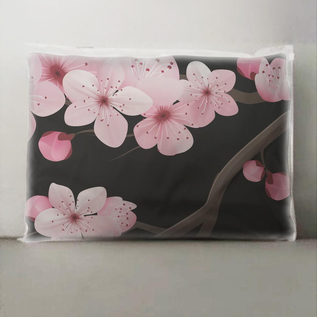 3D цифровая печать Черный цвет сливы, Домашний текстиль Постельное белье Простыня Пододеяльник Набор из трех предметов