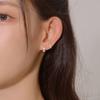 Коллекция мини-серьги-кольца 'Лира' из серебра 925 пробы с кубическим цирконием, нажимные (10 видов)
