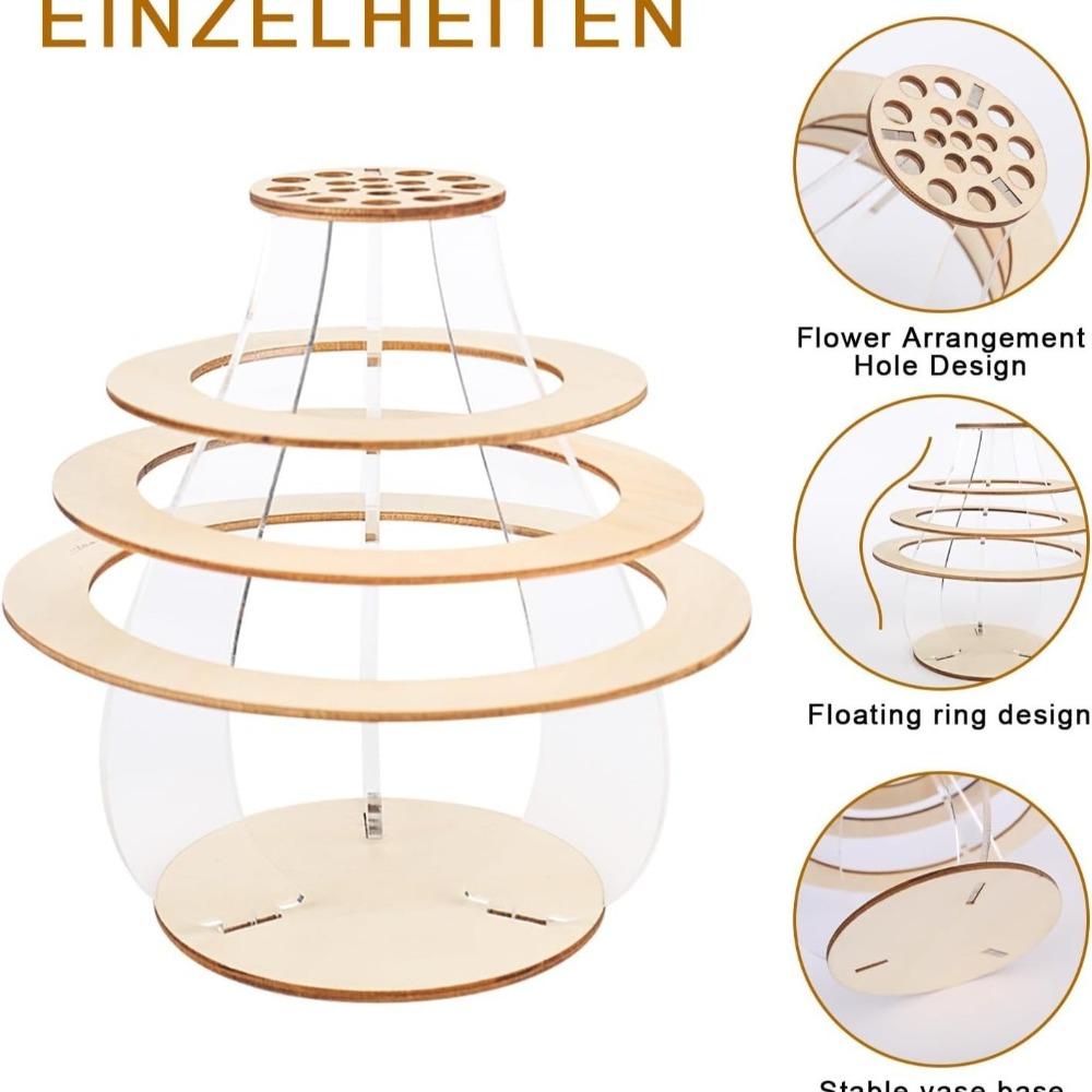 Natural Flower Holder Ornament Wood Craft Plant Display Rack  For Home Living Room