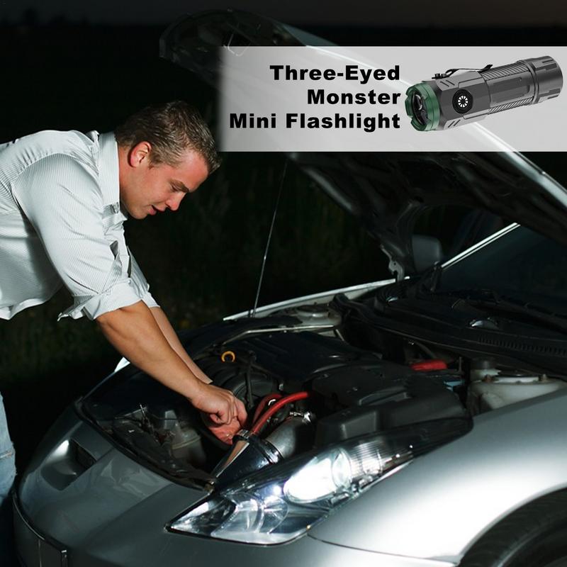 3 шт. мощный мини-светодиодный фонарик супер яркий карманный фонарик перезаряжаемый походный фонарик с хвостовым магнитом для наружного кемпинга