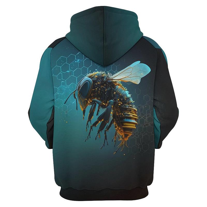 Honeycomb Bee Graphic Sweatshirts Funny Insect Bees 3D Printed Hoodies For Men New In Hoodie & Sweatshirts Casual Y2k Hoody
