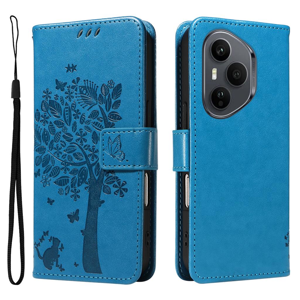 Для Honor 400 Pro 5G (Глобальный) Чехол для телефона с подставкой, узор «Кошачье дерево», кожаный кошелек, мобильная обложка