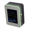 Air Quality Meter 6 In 1 CO2 PM2.5 HCHO TVOC Temp Humid Smart Detect Tester Indoor Battery Powered Black and Green