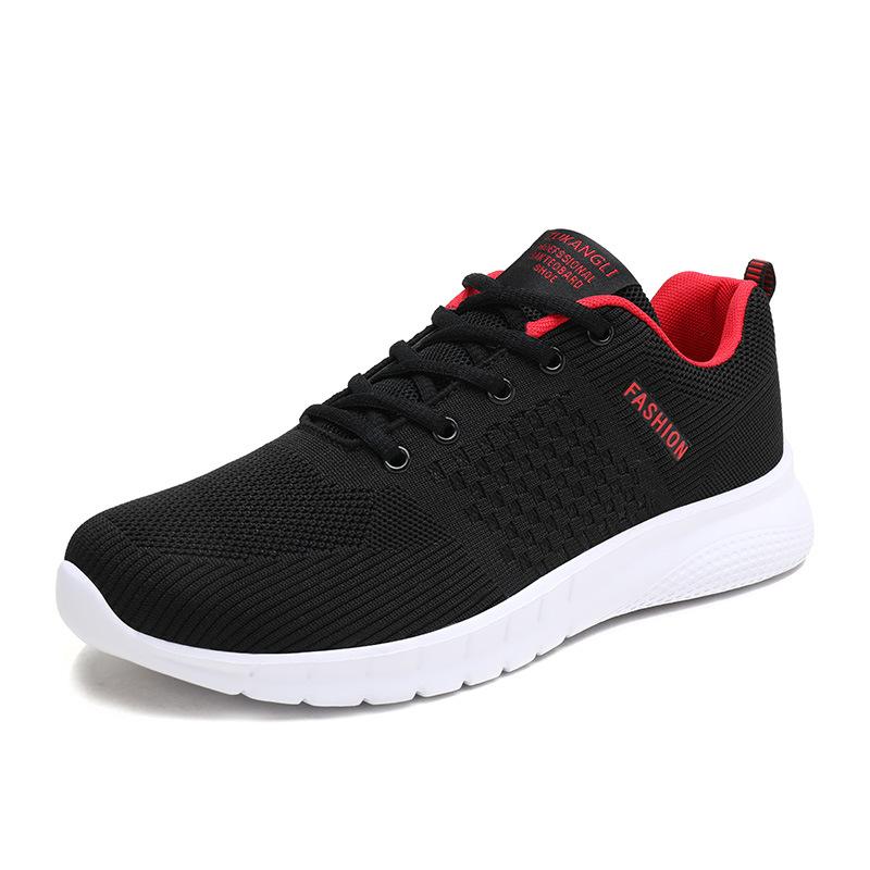 Popular Men's New Breathable Fly-woven Mesh Sports Shoes Soft Sole Light Running Casual Men's Shoes Tide