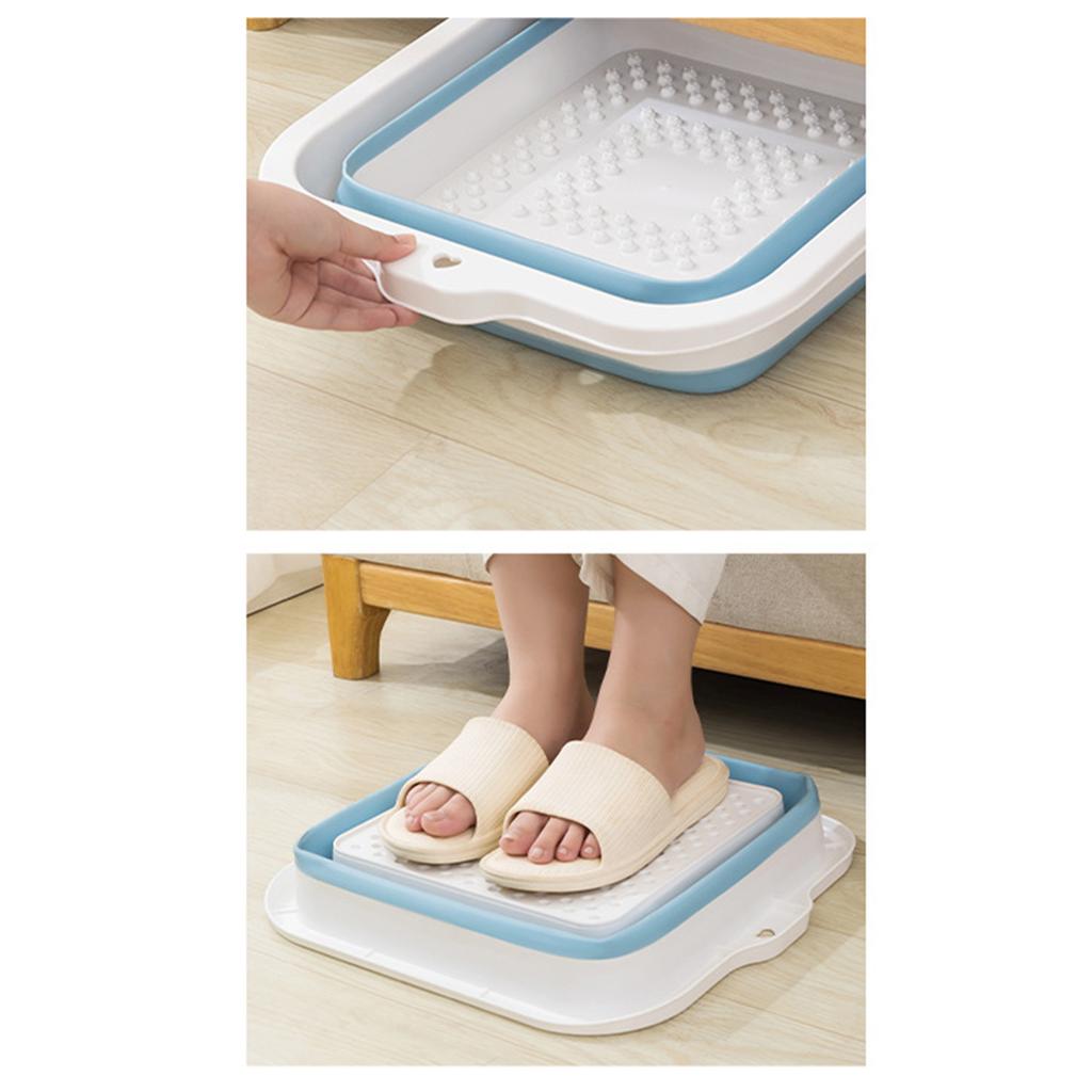 Складной тазик для ножных ванн Многоцелевой Большой емкости Экологичный Силиконовый Складное ведро для замачивания ног для дома и путешествий