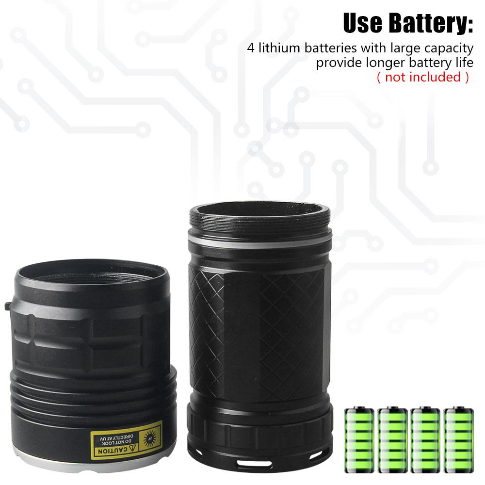 8LED 395nm/365nm UV Flashlight High Power Ultraviolet Torch Money Ore Pet Stains Invisible Ink Scorpion Marker Fluorescent Light