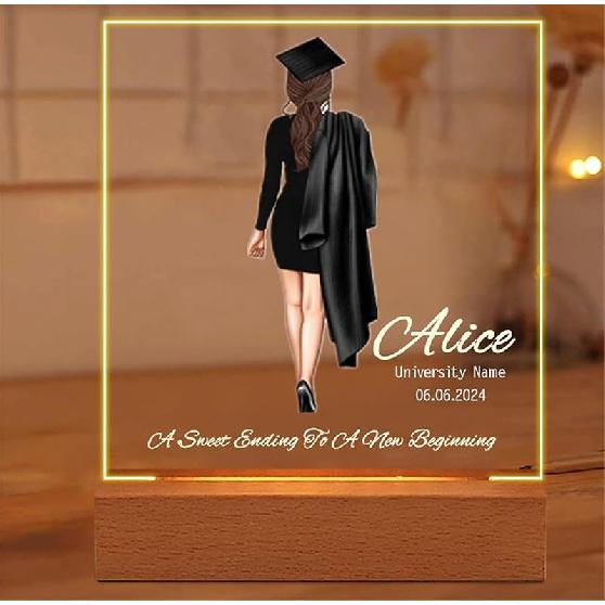 Персонализированные подарки на выпускной для нее, индивидуальный выпускной класс 2024 года, ночник из акрила, поздравления с выпускным подарком для дочери, сына, класс