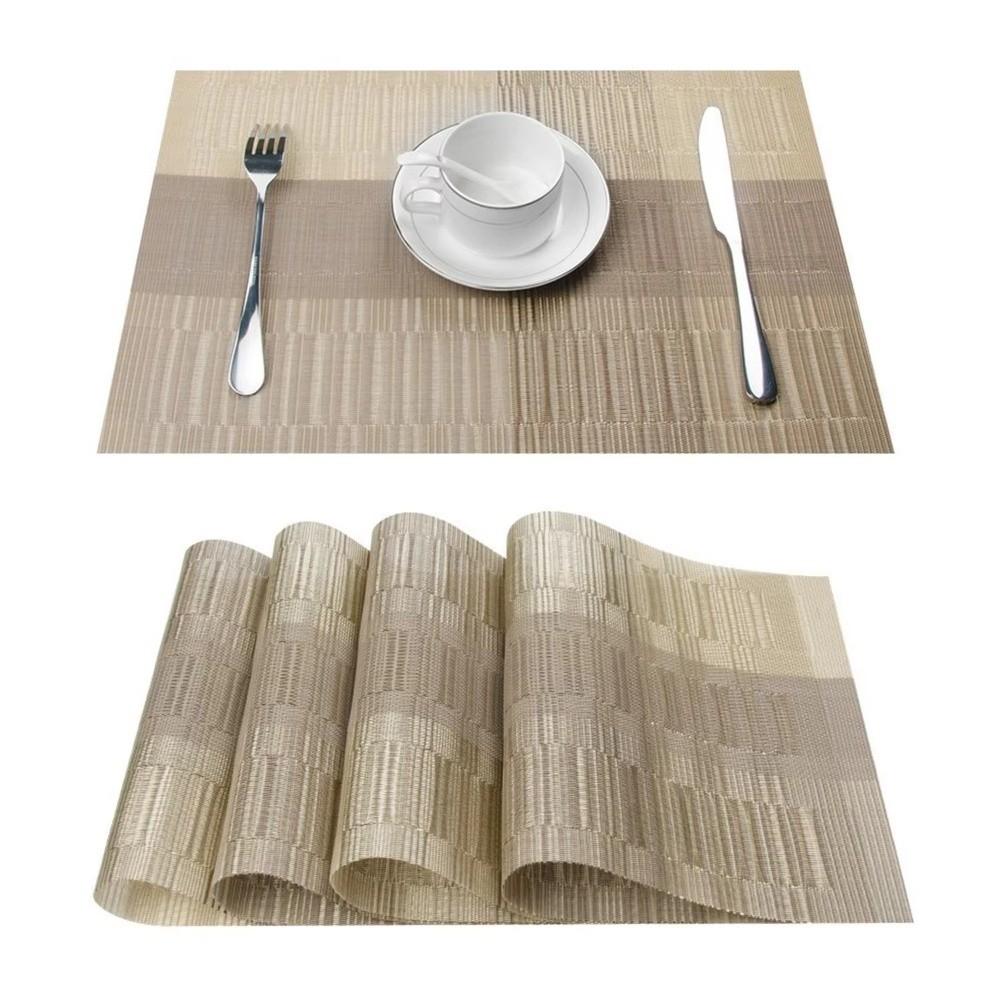 Weave Stripe Table Mat Non-Slip Pallet Coaster 30*45cm Placemats For Dining Table