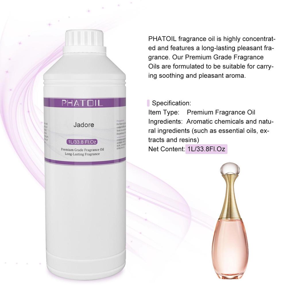 PHATOIL 1000ml/33.8fl.oz Fragrance Oils for Diffuser, Candle Making, DIY Perfume, Air Fresheners, Ideal for Home Office Car Use