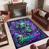 Gothic Theme Crystal Velvet Floor Rug Personalized Custom Name Text Warm Carpet Home Decoration