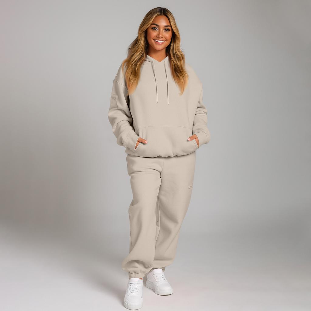 Унисекс Модный Однотонный Худи для Путешествий в Режиме Полета Спортивная Футболка со Встроенной Маской для Глаз Спортивные Штаны Свободный Комплект из 2 предметов