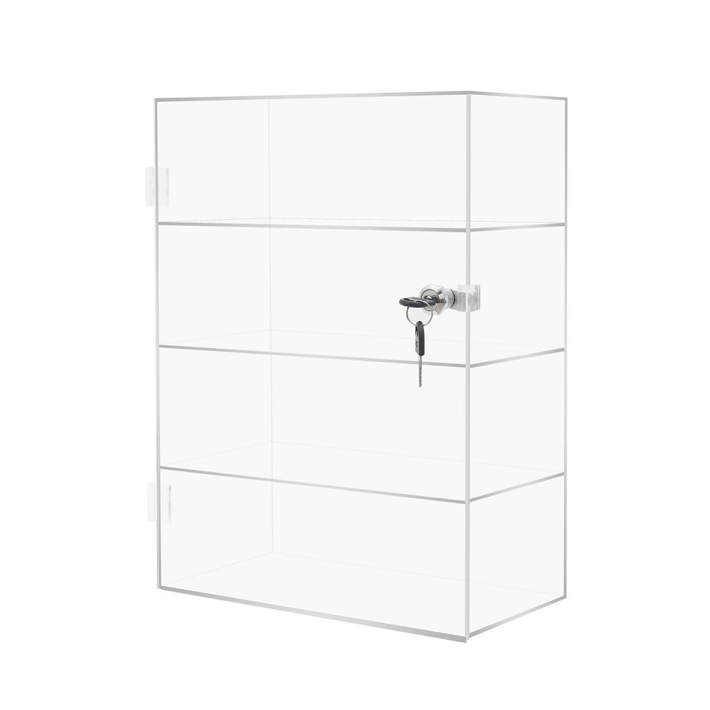 4-ярусная акриловая витрина с замком, современный прямоугольный шкаф-витрина с лазерной резкой, настольная многоярусная полка для коллекций