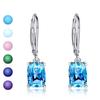 Серьги-подвески Cao Shi Blue Имитация Топаза и Циркона для Женщин - Простые Европейские и Американские Украшения