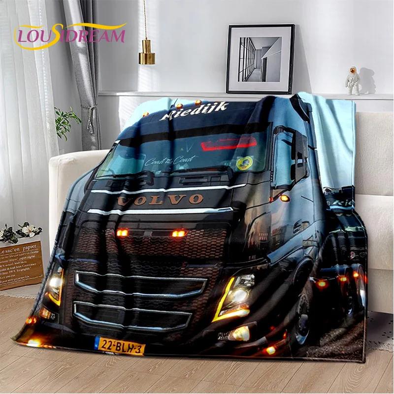 Мягкое фланелевое одеяло Volvo Truck Lorry для 3D-печати, для кроватей, спальни, дивана, пикника, плед для накидки, для отдыха на свежем воздухе, подарок на дневной сон