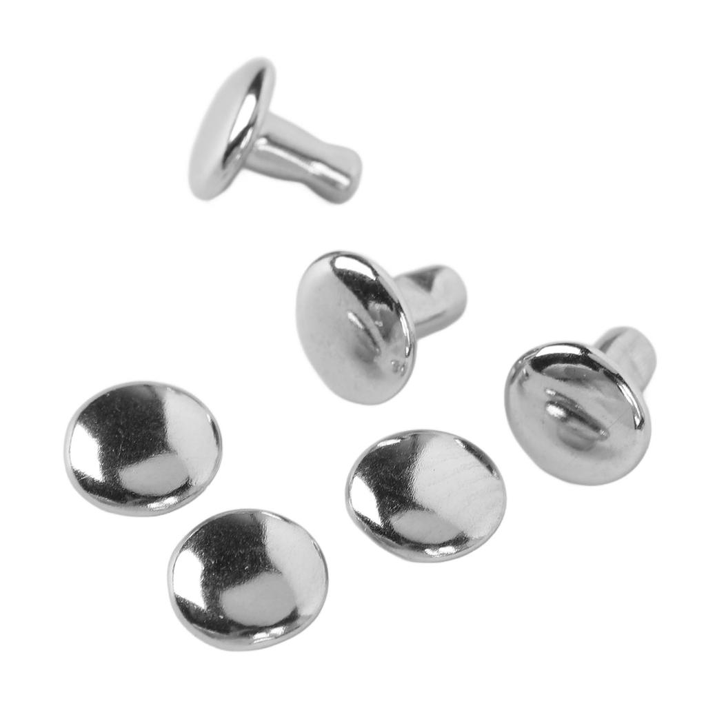 500 комплектов заклепок с двойной крышкой 6x6 мм из нержавеющей стали для изделий из кожи и одежды