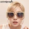 Classic Oversized Square Sunglasses Women Big Frame  Luxury Brand Designer New Vintage Shield Sun Glasses For Ladies Eyewear