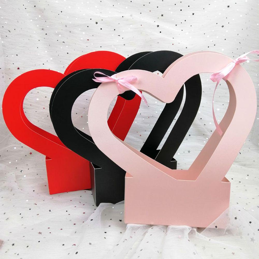 Упаковка для подарков на день, Романтический декор, Бумажные пакеты, Портативная коробка для упаковки цветов, Коробка для цветочной композиции с розами