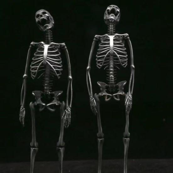 Хэллоуин Скелет Ожерелье Подвижные Суставы Готический Винтаж Металлический Скелет Висячие Украшения Цепи Кулон Мужчины Женщины Пара Ожерелье