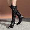 Pointed Thin Heels and Thin Pile Boots 2025 Autumn and Winter New Fashion Versatile But Knee High Boots for Women