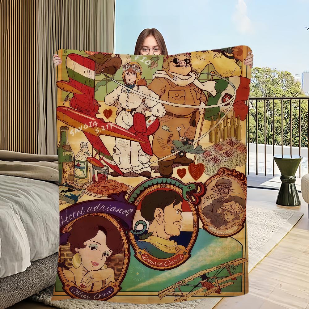 Flannel warm comfort style romance soft plush blanket retro for sofa Japanese living room Classic office bedroom travel gift