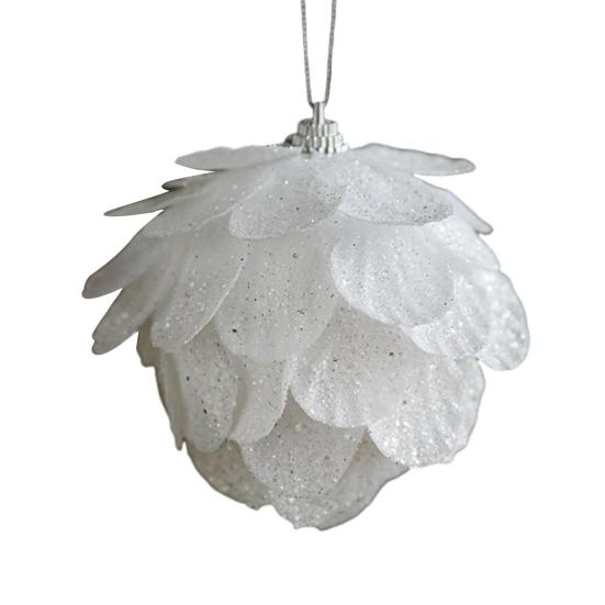 8 см Белый Пенопластовый Рождественский Шар Орнамент Снежное Праздничное Украшение Легкий Блестящий Подвесной Кулон на Елку для Дома Новый Год