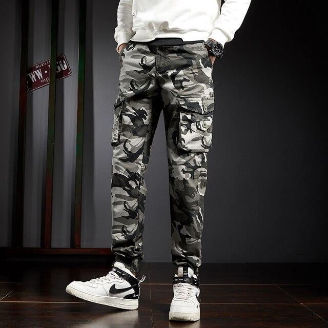 Jantour 2021 Men 'S Camouflage Trousers Cotton Casual Military Cargo Pants Joggers Outdoor Pants Men 3d Pockets Harajuku Pants