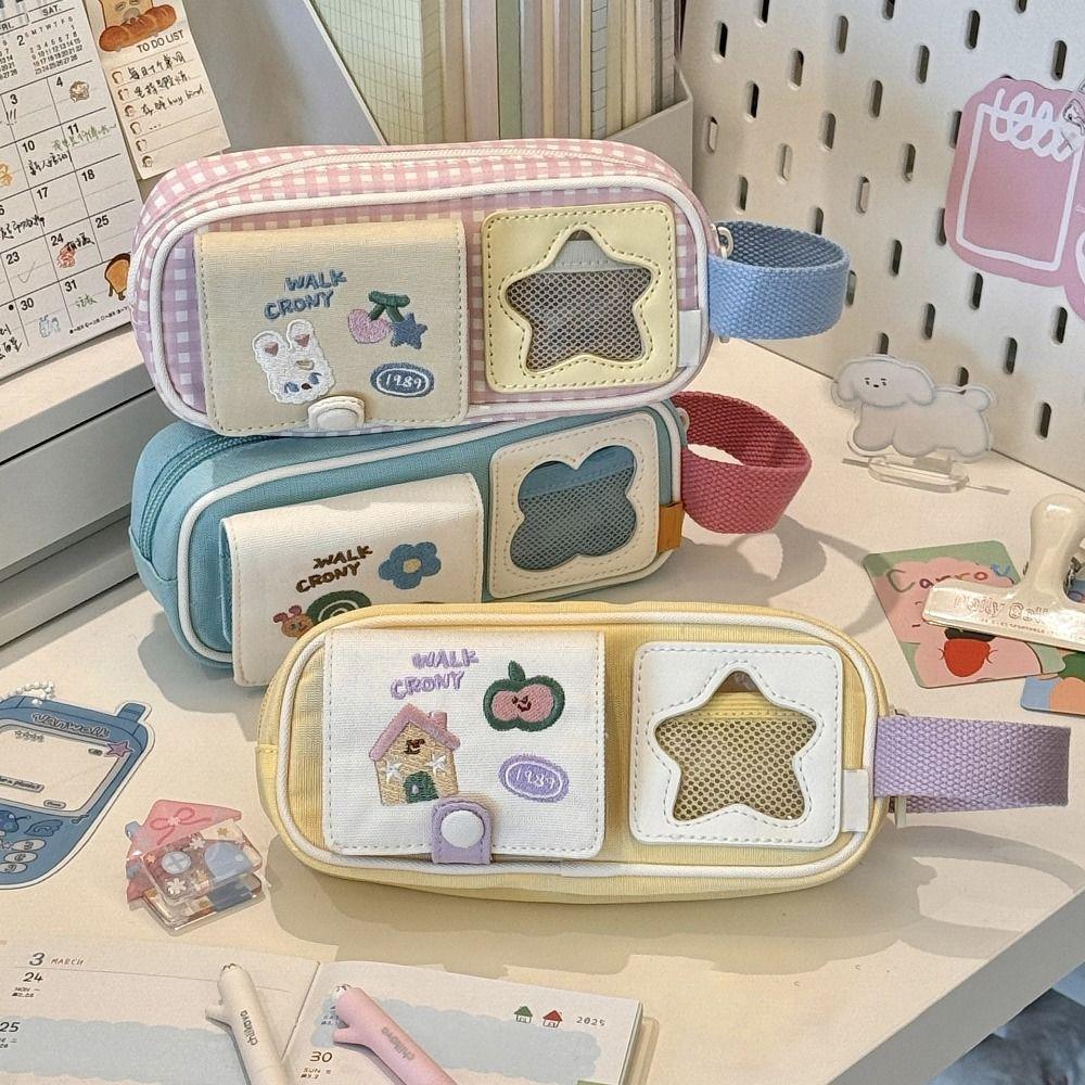 Large Capacity Pencil Case Star Picnic Series Stationery Bag Stationery Organizer School Office