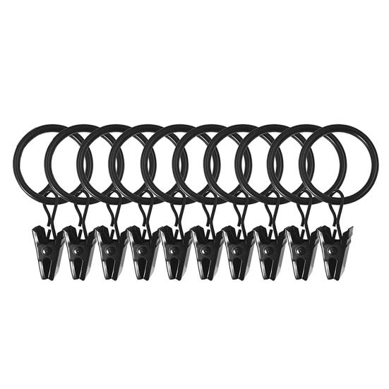 10 шт. Кольца для штор с клипсами Полированное железо Не требуются инструменты Защелкивающиеся