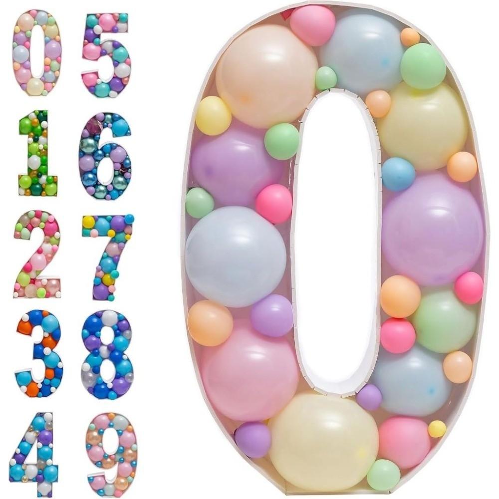 Numbers 0-9 3D Balloon Frame Three-dimensional Digital Marquee Balloon Frame  Graduation Party
