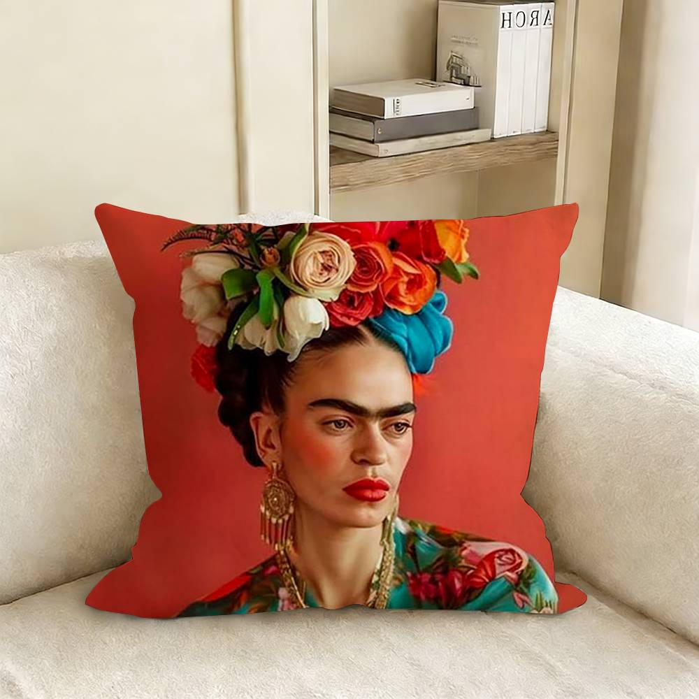 Art FFrida KKahlo Various Sizes Square Pillow Case For Car Home Bedchamber Decor