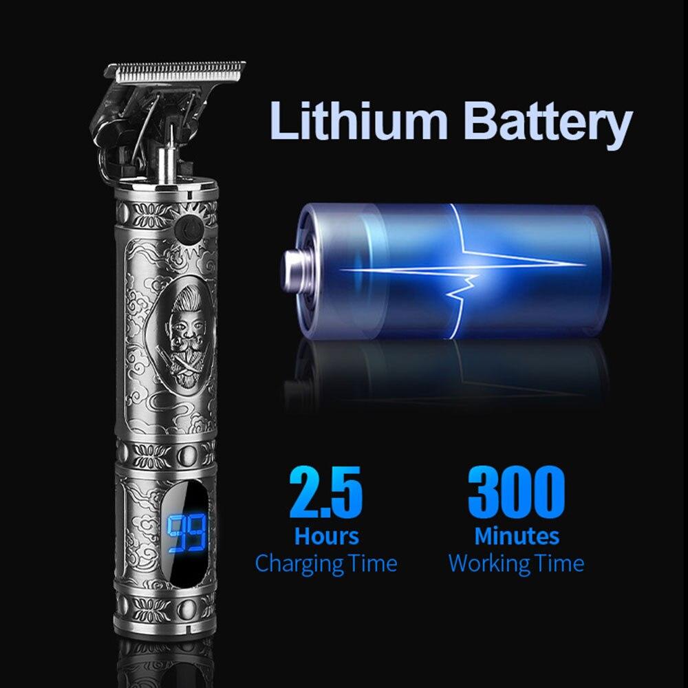 Триммер для облысения с ЖК-дисплеем, детализирующая бритва для лысины, 0 мм, короткие волосы, мужская стрижка, машинная стрижка 0,0 для бритья лица