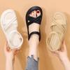 Flat-soled Sandals Women's 2025 Summer New Fairy Wind Elastic Band Skirt Lightweight Anti-skid Soft-soled Beach Shoes